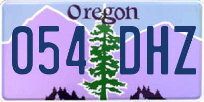 OR license plate 054DHZ