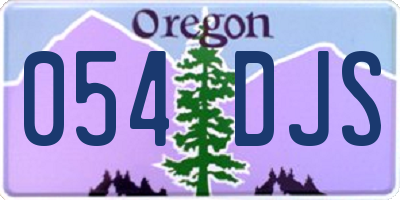OR license plate 054DJS