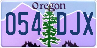 OR license plate 054DJX