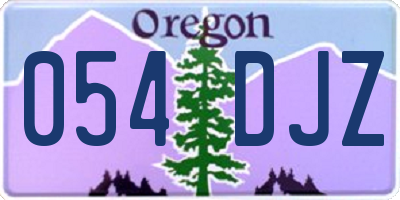 OR license plate 054DJZ