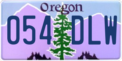 OR license plate 054DLW
