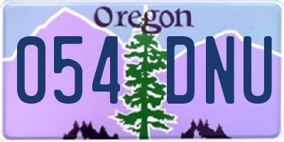 OR license plate 054DNU