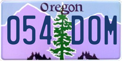OR license plate 054DOM