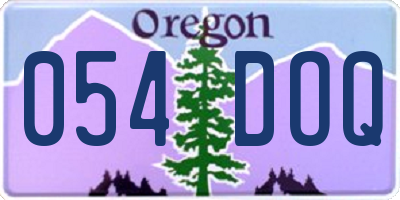 OR license plate 054DOQ