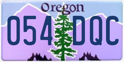 OR license plate 054DQC