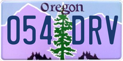 OR license plate 054DRV