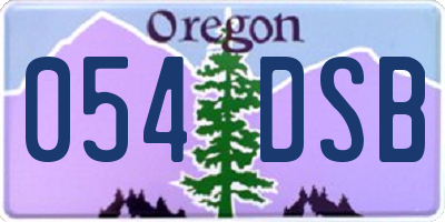 OR license plate 054DSB