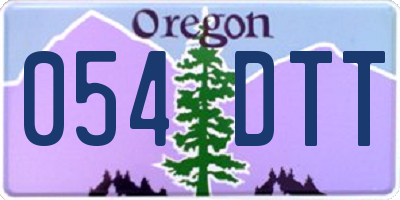 OR license plate 054DTT