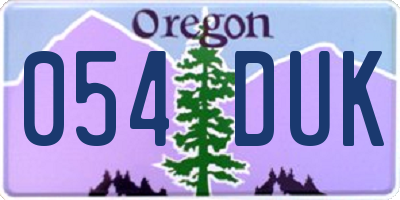 OR license plate 054DUK