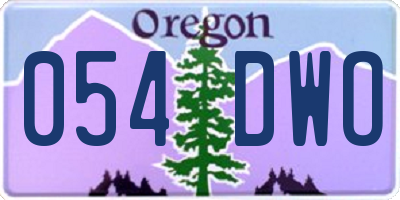 OR license plate 054DWO