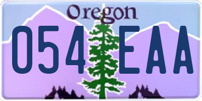 OR license plate 054EAA