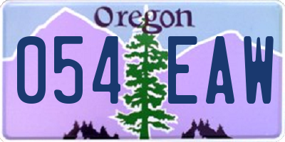 OR license plate 054EAW