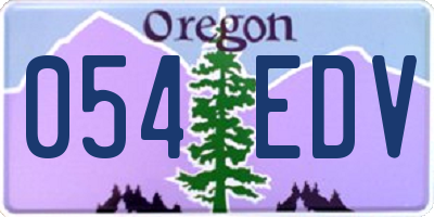 OR license plate 054EDV
