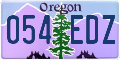 OR license plate 054EDZ