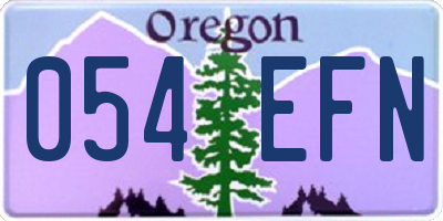 OR license plate 054EFN