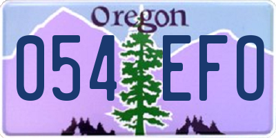 OR license plate 054EFO