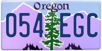 OR license plate 054EGC