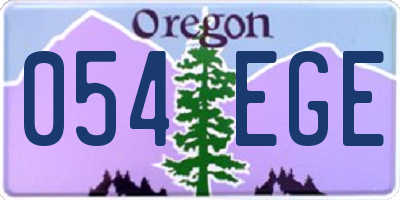 OR license plate 054EGE