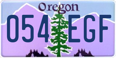 OR license plate 054EGF
