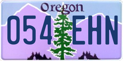 OR license plate 054EHN