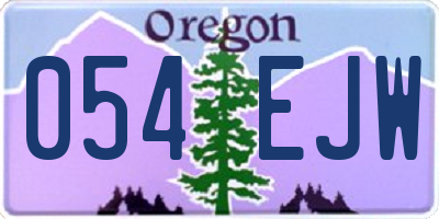 OR license plate 054EJW