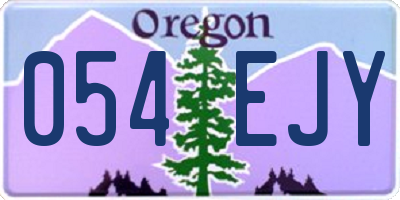 OR license plate 054EJY