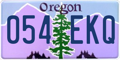 OR license plate 054EKQ