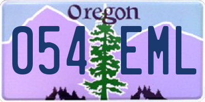 OR license plate 054EML