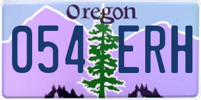 OR license plate 054ERH