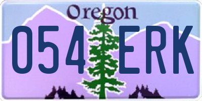 OR license plate 054ERK