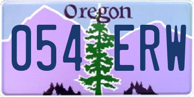 OR license plate 054ERW