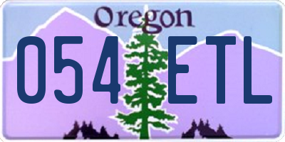 OR license plate 054ETL
