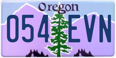 OR license plate 054EVN