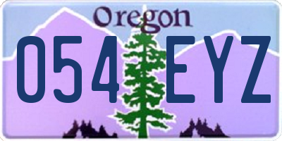 OR license plate 054EYZ