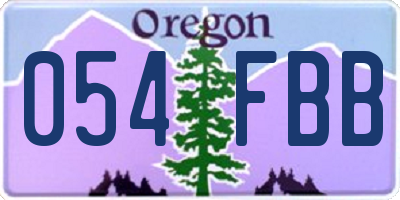 OR license plate 054FBB