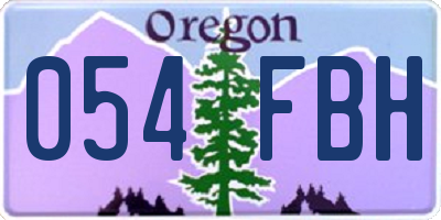 OR license plate 054FBH