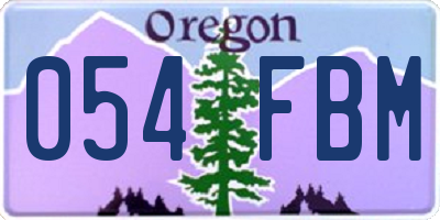 OR license plate 054FBM