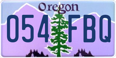 OR license plate 054FBQ