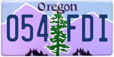 OR license plate 054FDI