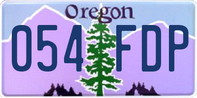 OR license plate 054FDP