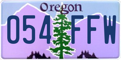 OR license plate 054FFW