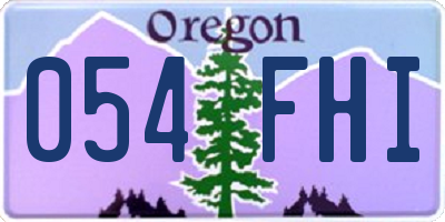 OR license plate 054FHI