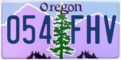 OR license plate 054FHV