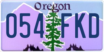 OR license plate 054FKD