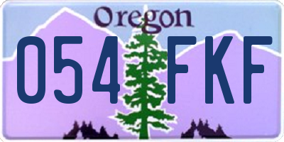 OR license plate 054FKF