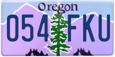 OR license plate 054FKU