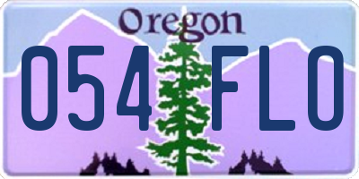 OR license plate 054FLO