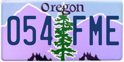 OR license plate 054FME