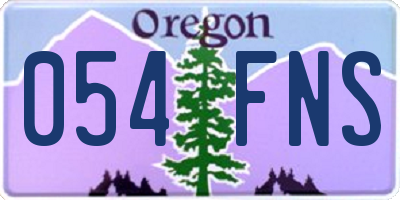 OR license plate 054FNS