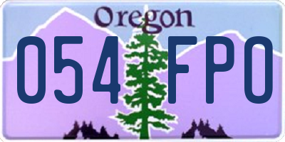 OR license plate 054FPO